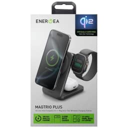 Беспроводное зарядное устройство EnergEA MagTrio Plus 3-in-1 Qi2 MagSafe, Space Grey — фото 5