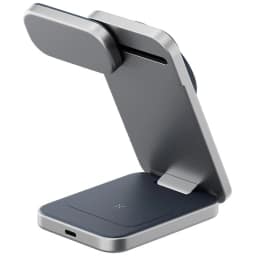 Беспроводное зарядное устройство EnergEA MagTrio Plus 3-in-1 Qi2 MagSafe, Dark blue — фото 3