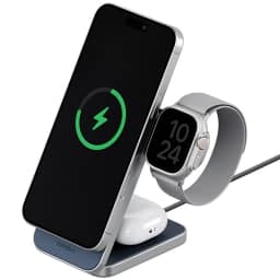Беспроводное зарядное устройство EnergEA MagTrio Plus 3-in-1 Qi2 MagSafe, Dark blue — фото 6