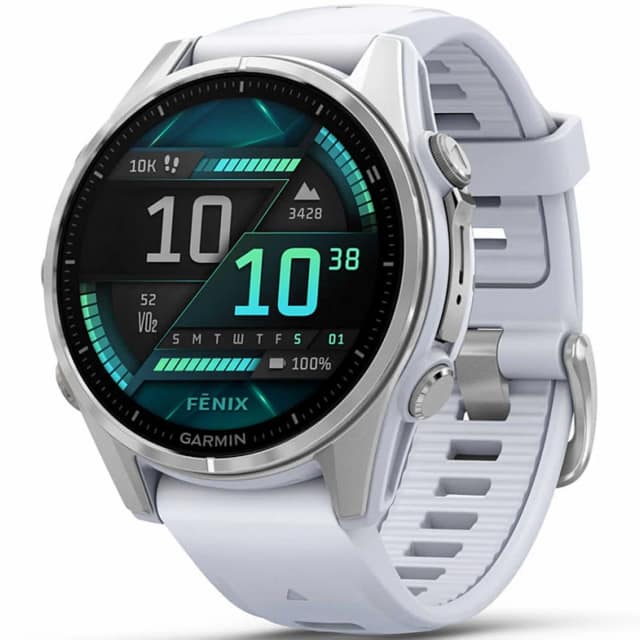 Смарт-часы Garmin Fenix 8 43mm Amoled Silver with Whitestone Silicone Band