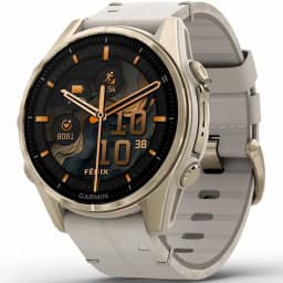 Смарт-часы Garmin Fenix 8 43mm Amoled Sapphire Soft Gold Stainless Steel with Fog Gray Leather Band — фото 1