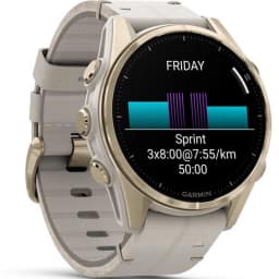 Смарт-часы Garmin Fenix 8 43mm Amoled Sapphire Soft Gold Stainless Steel with Fog Gray Leather Band — фото 3