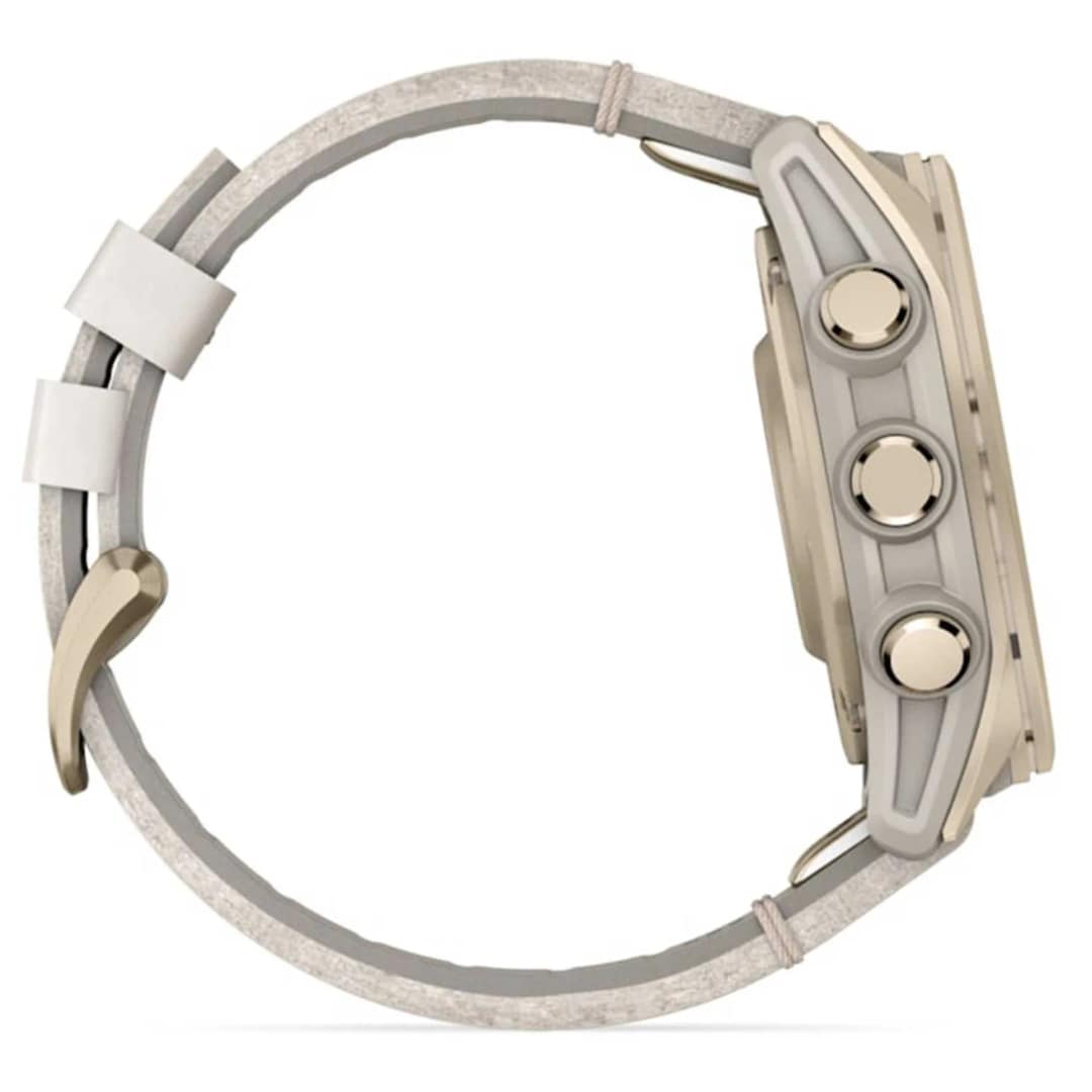 Смарт-часы Garmin Fenix 8 43mm Amoled Sapphire Soft Gold Stainless Steel with Fog Gray Leather Band — фото 4