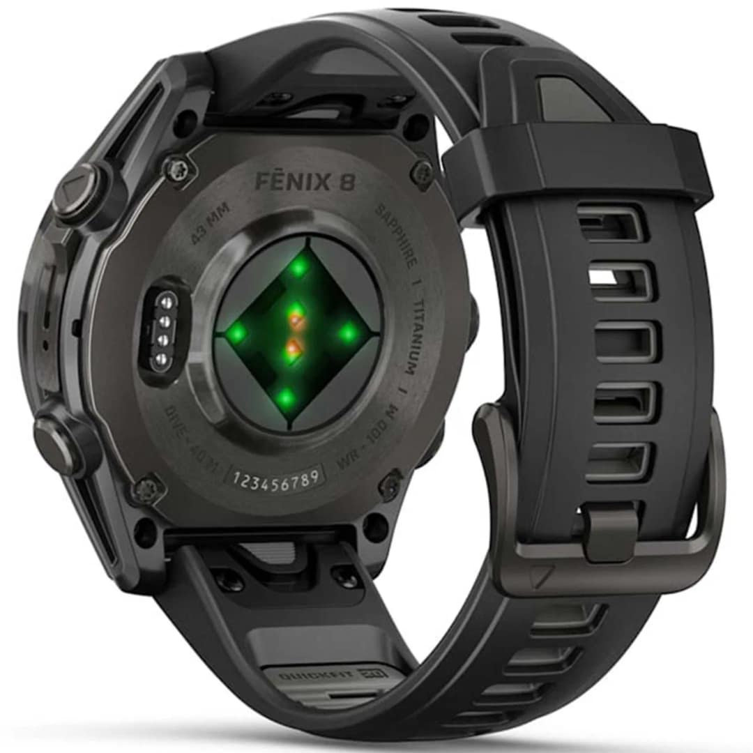 Смарт-часы Garmin Fenix 8 43mm Amoled Sapphire Carbon Gray DLC Titanium with Black Pebble Gray Silicone Band — фото 5