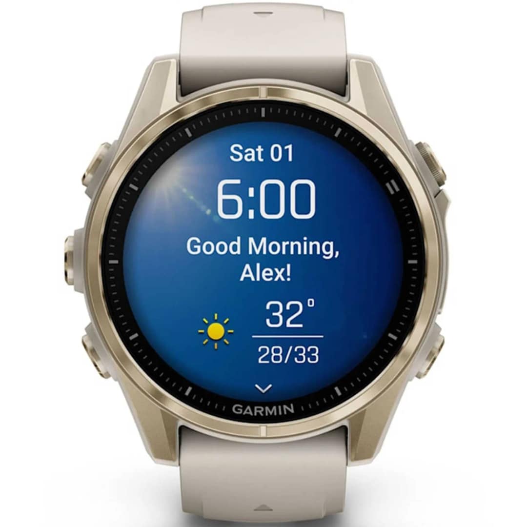 Смарт-часы Garmin Fenix 8 43mm Amoled Sapphire Soft Gold with Fog Gray Dark Sandstone Silicone Band — фото 2