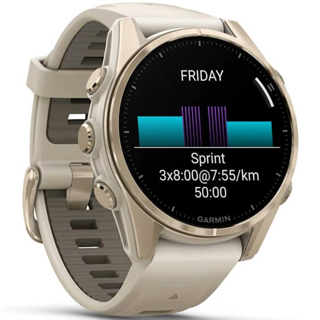 Смарт-часы Garmin Fenix 8 43mm Amoled Sapphire Soft Gold with Fog Gray Dark Sandstone Silicone Band — фото 3