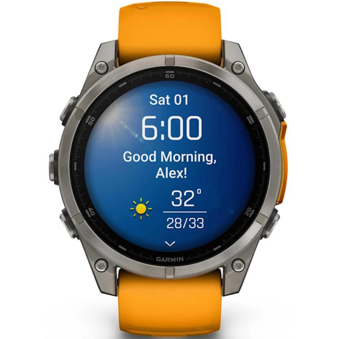 Смарт-часы Garmin Fenix 8 47mm Amoled Sapphire Titanium with Spark Orange Graphite Silicone Band — фото 2
