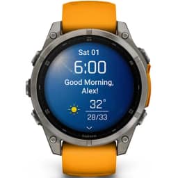Смарт-часы Garmin Fenix 8 47mm Amoled Sapphire Titanium with Spark Orange Graphite Silicone Band — фото 2