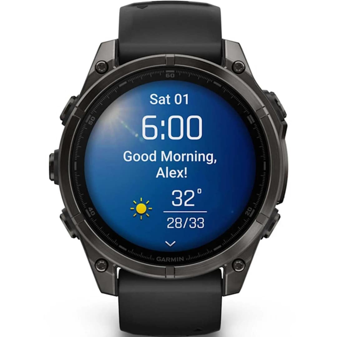 Смарт-часы Garmin Fenix 8 47mm Amoled Sapphire Carbon Gray DLC Titanium with Black Pebble Gray Silicone Band — фото 2