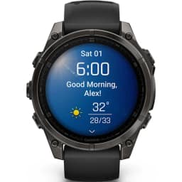 Смарт-часы Garmin Fenix 8 47mm Amoled Sapphire Carbon Gray DLC Titanium with Black Pebble Gray Silicone Band — фото 2