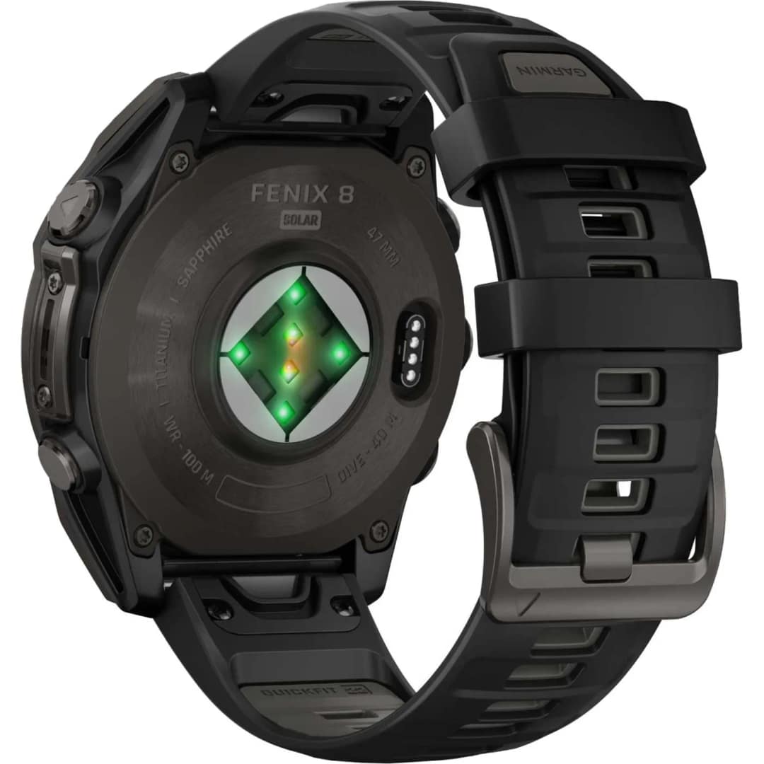 Смарт-часы Garmin Fenix 8 47mm Solar Sapphire Carbon Gray DLC Titanium with Silicone Band, Black/Pebble Gray — фото 3