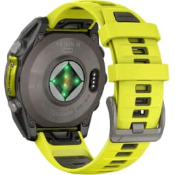 Смарт-часы Garmin Fenix 8 47mm Solar Sapphire Carbon Gray DLC Titanium with Silicone Band, Yellow/Graphite — фото 5