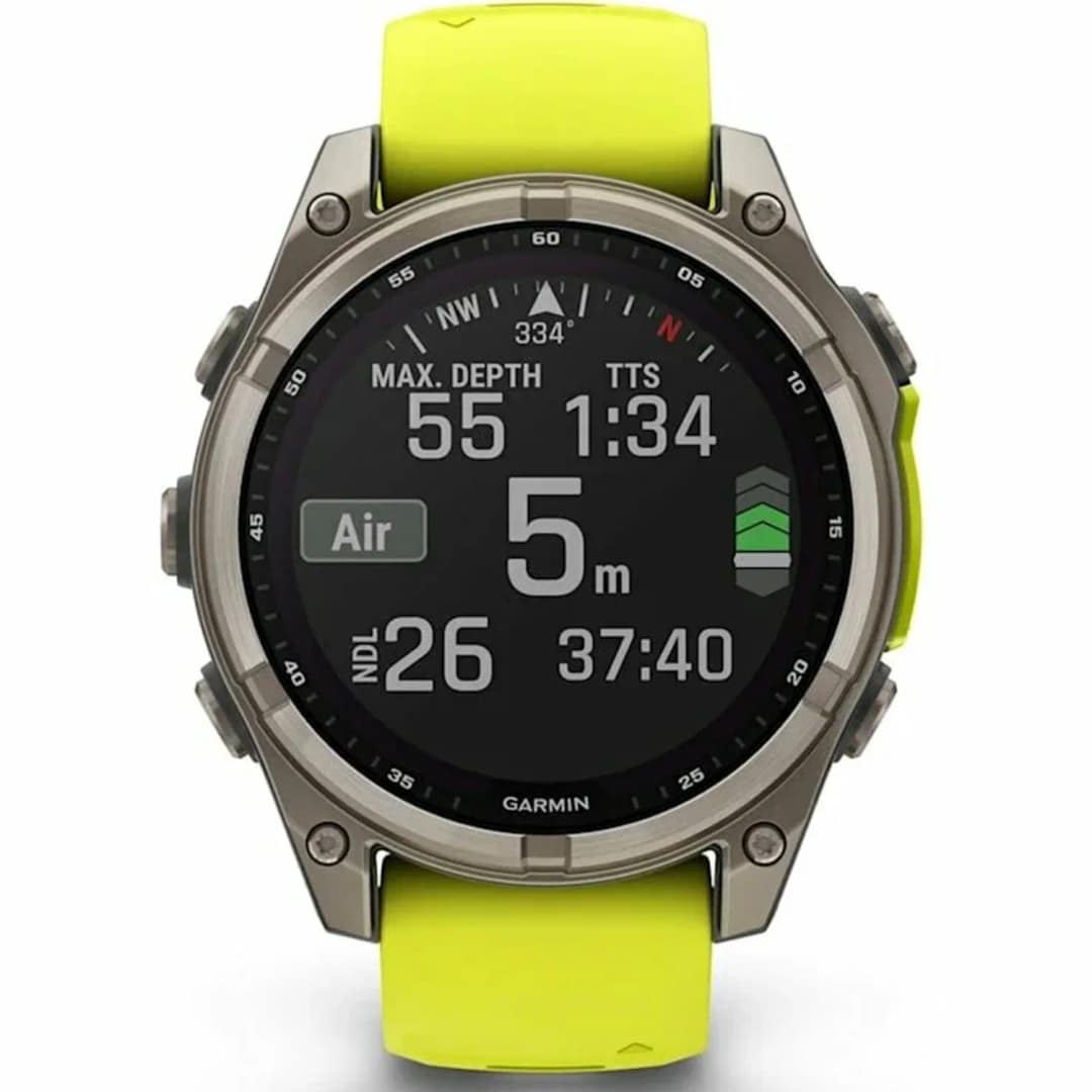 Смарт-часы Garmin Fenix 8 47mm Solar Sapphire Carbon Gray DLC Titanium with Silicone Band, Yellow/Graphite — фото 6