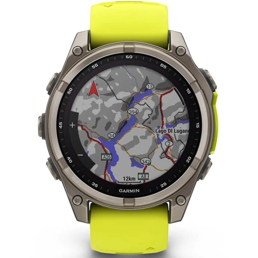 Смарт-часы Garmin Fenix 8 47mm Solar Sapphire Carbon Gray DLC Titanium with Silicone Band, Yellow/Graphite — фото 9
