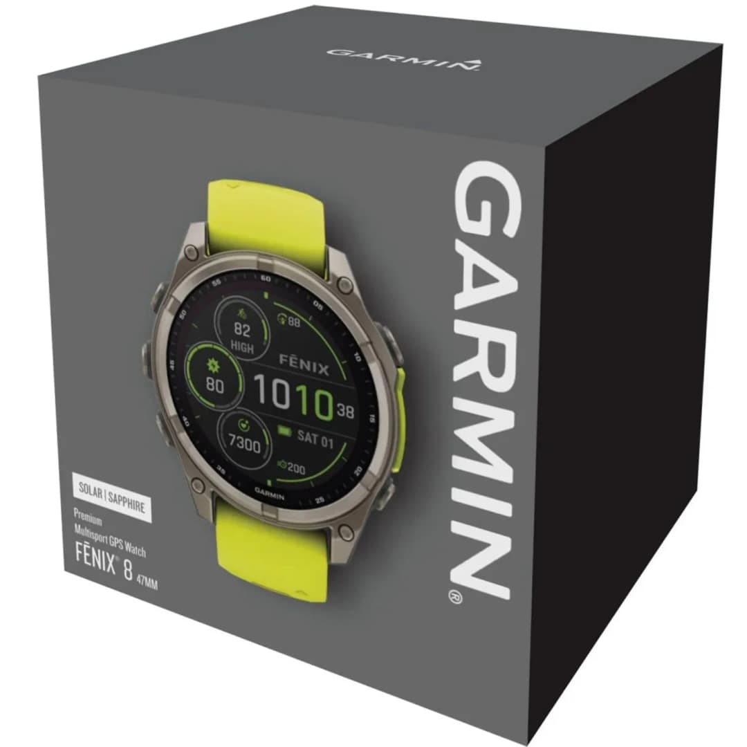 Смарт-часы Garmin Fenix 8 47mm Solar Sapphire Carbon Gray DLC Titanium with Silicone Band, Yellow/Graphite — фото 10