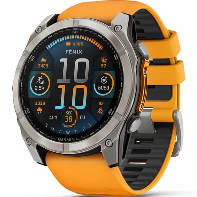 Смарт-часы Garmin Fenix 8 51mm Amoled Sapphire Titanium with Spark Orange Graphite Silicone Band