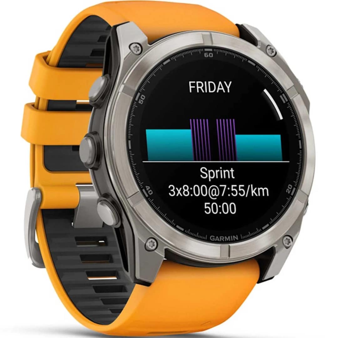 Смарт-часы Garmin Fenix 8 51mm Amoled Sapphire Titanium with Spark Orange Graphite Silicone Band — фото 3