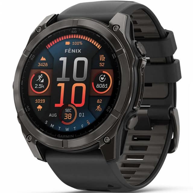 Смарт-часы Garmin Fenix 8 51mm Amoled Sapphire Carbon Gray DLC Titanium with Black Pebble Gray Silicone Band