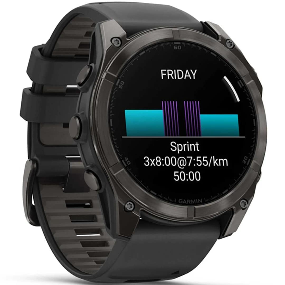 Смарт-часы Garmin Fenix 8 51mm Amoled Sapphire Carbon Gray DLC Titanium with Black Pebble Gray Silicone Band — фото 3