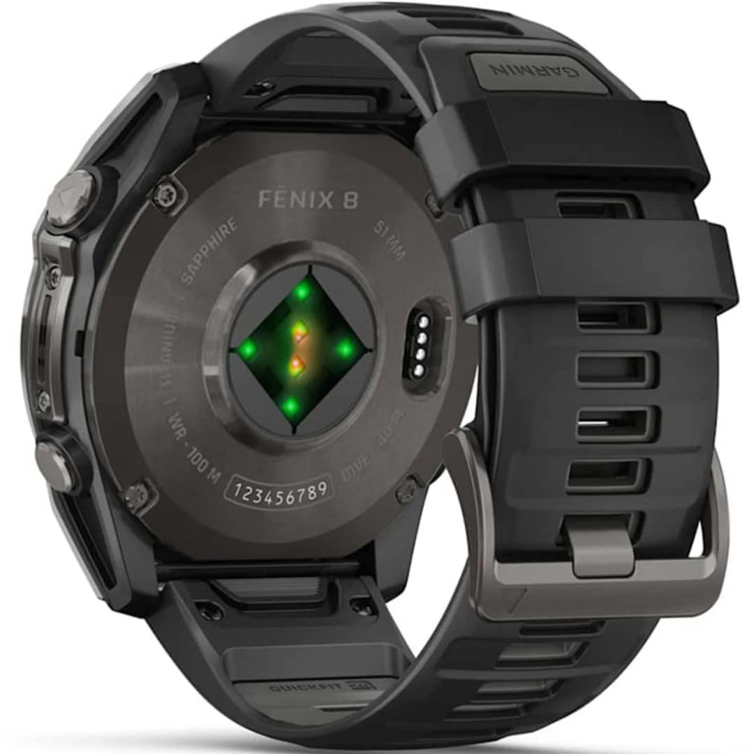 Смарт-часы Garmin Fenix 8 51mm Amoled Sapphire Carbon Gray DLC Titanium with Black Pebble Gray Silicone Band — фото 5