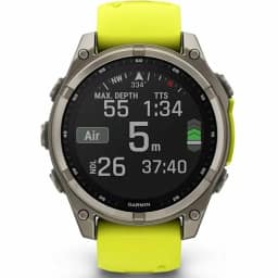 Смарт-часы Garmin Fenix 8 51mm Solar Sapphire Carbon Gray DLC Titanium with Silicone Band, Yellow/Graphite — фото 2