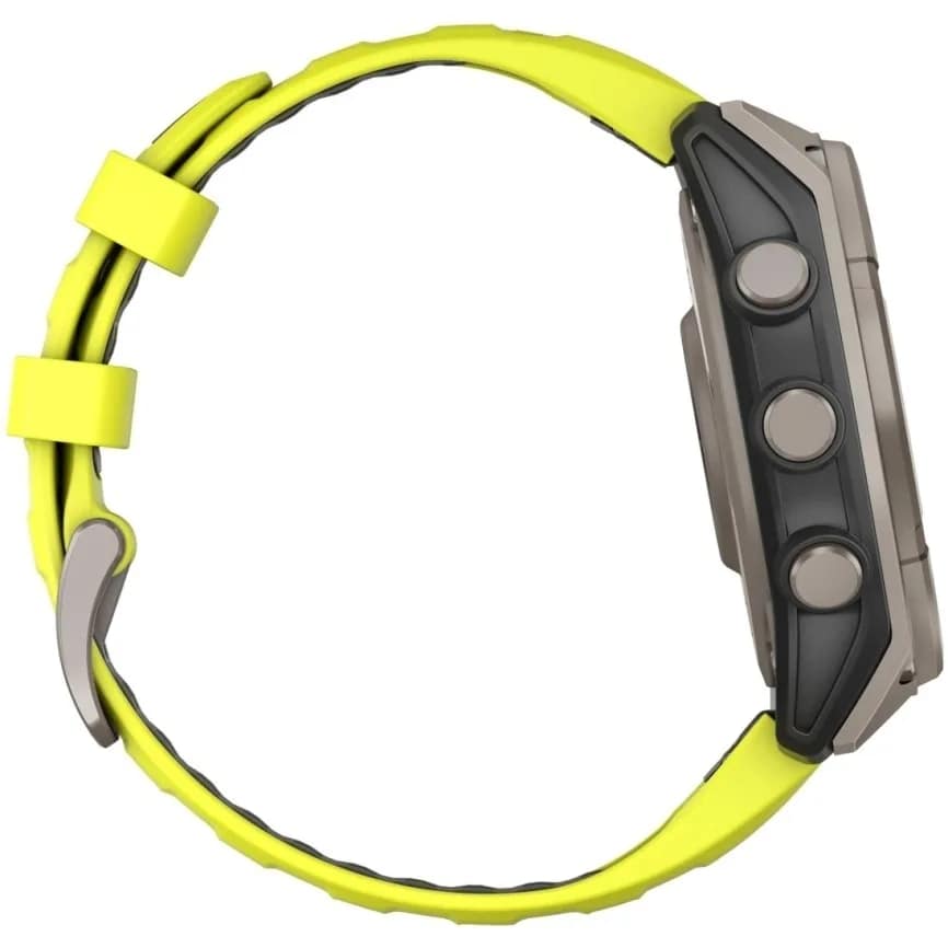 Смарт-часы Garmin Fenix 8 51mm Solar Sapphire Carbon Gray DLC Titanium with Silicone Band, Yellow/Graphite — фото 4