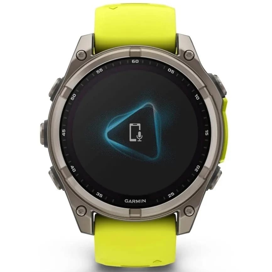 Смарт-часы Garmin Fenix 8 51mm Solar Sapphire Carbon Gray DLC Titanium with Silicone Band, Yellow/Graphite — фото 5