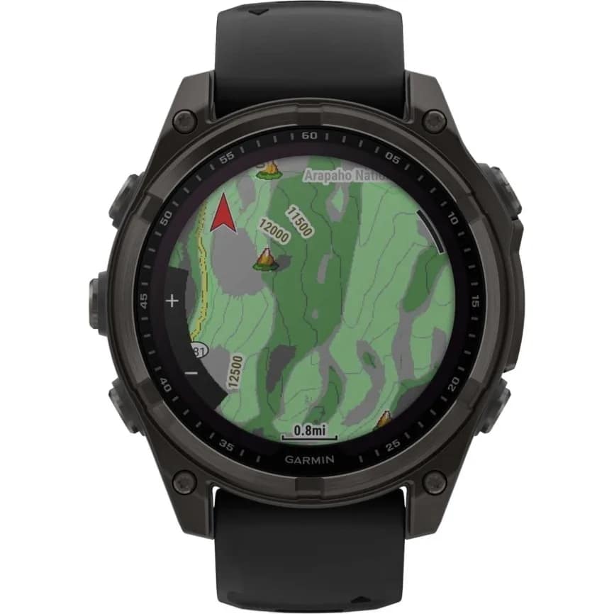 Смарт-часы Garmin Fenix 8 51mm Solar Sapphire Carbon Gray DLC Titanium with Silicone Band, Black/Pebble Gray — фото 3