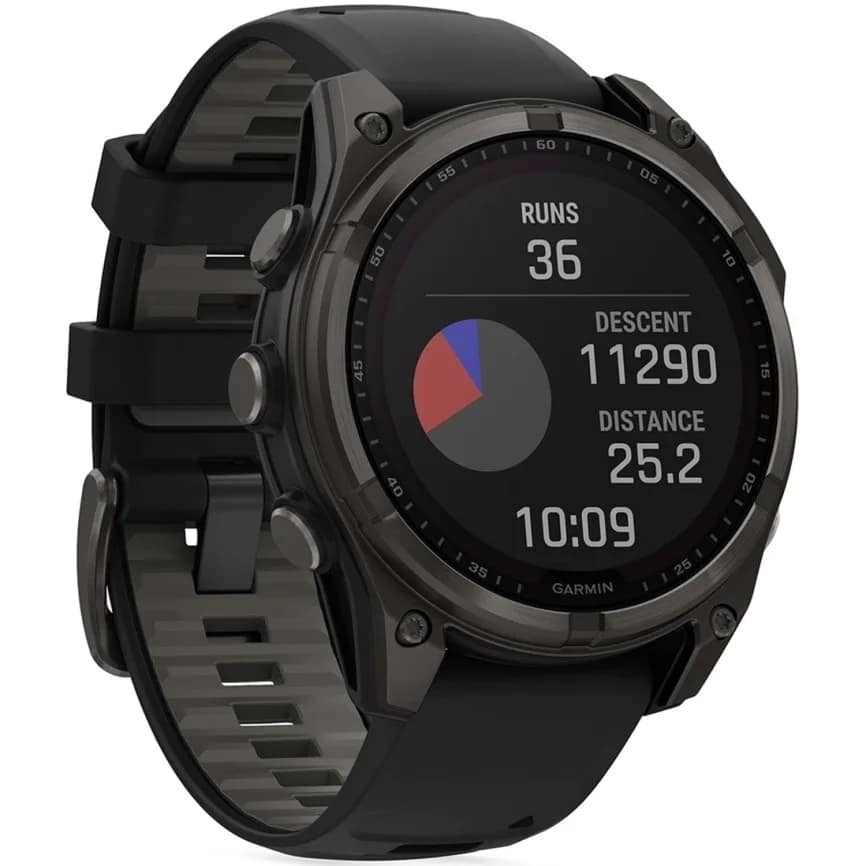 Смарт-часы Garmin Fenix 8 51mm Solar Sapphire Carbon Gray DLC Titanium with Silicone Band, Black/Pebble Gray — фото 4