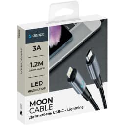 Кабель Deppa Moon USB-C Lightning 1 2m 72522 Gray — фото 3