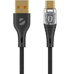 Кабель Deppa Crystal USB-C USB-C 60W 1m 72500 Black — фото 1