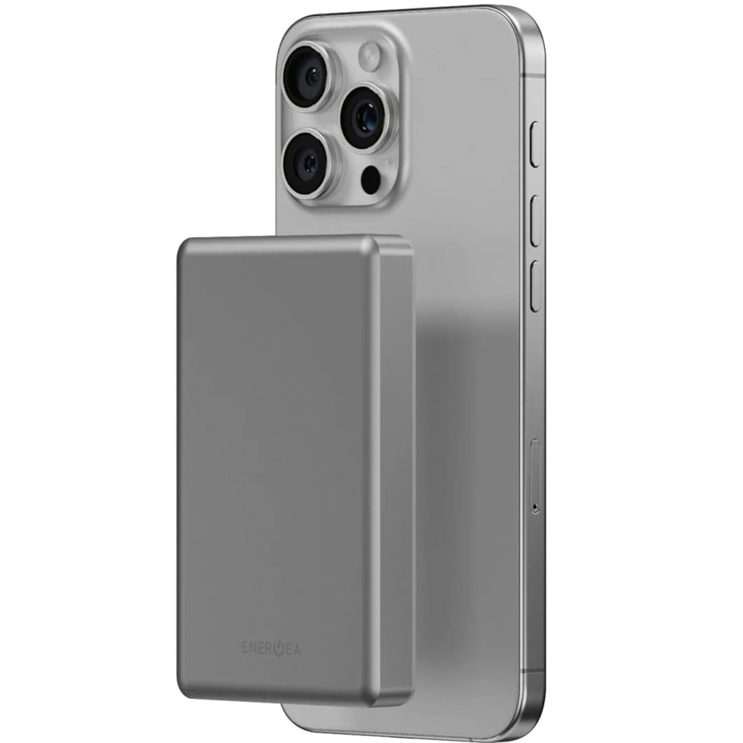 Внешний аккумулятор EnergEA Alupac 10K 10000 mAh Magsafe, Natural Titanium — фото 3
