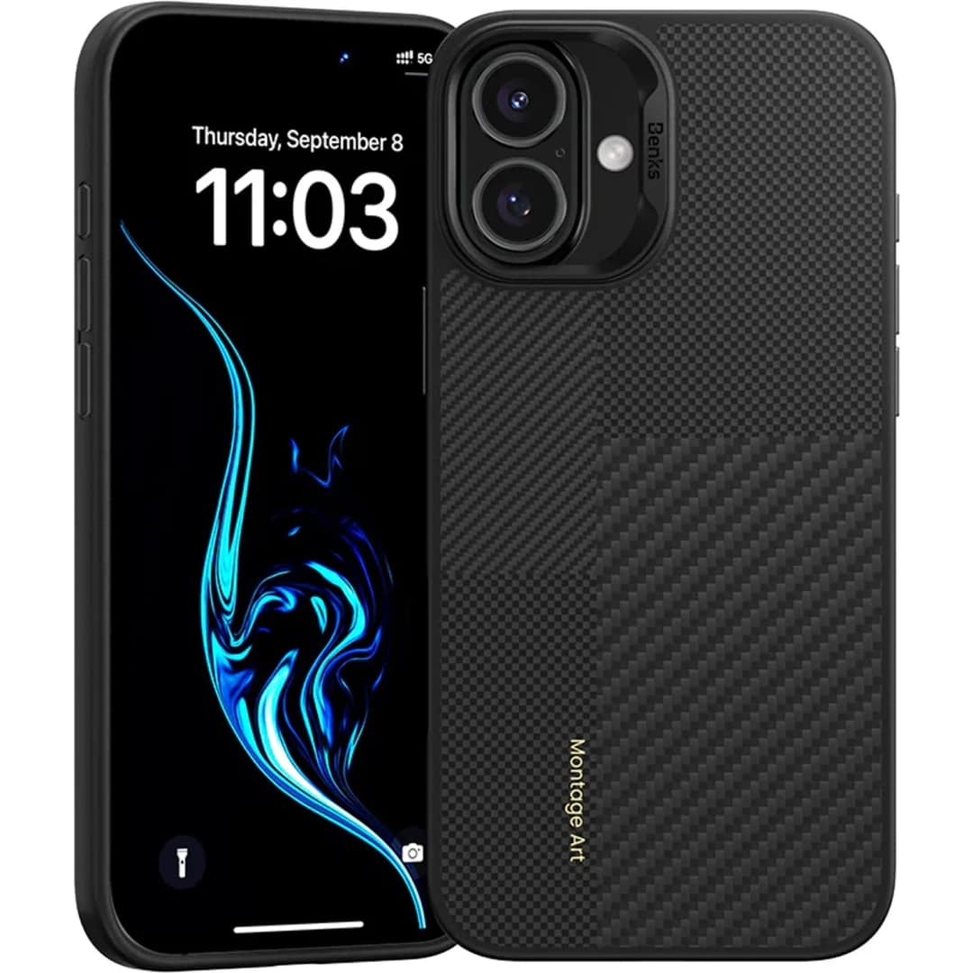 Чехол Benks Montage ArmorPro Case built with Kevlar для iPhone 16 Plus Black — фото 2