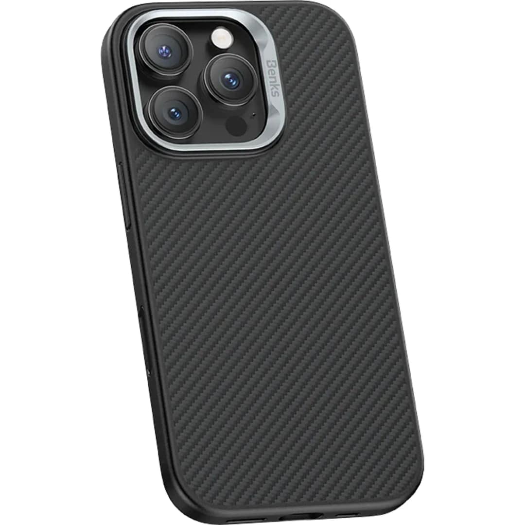 Чехол Benks Kevlar ArmorPro Case with MagSafe 600D для iPhone 16 Pro Black Metal Frame — фото 4