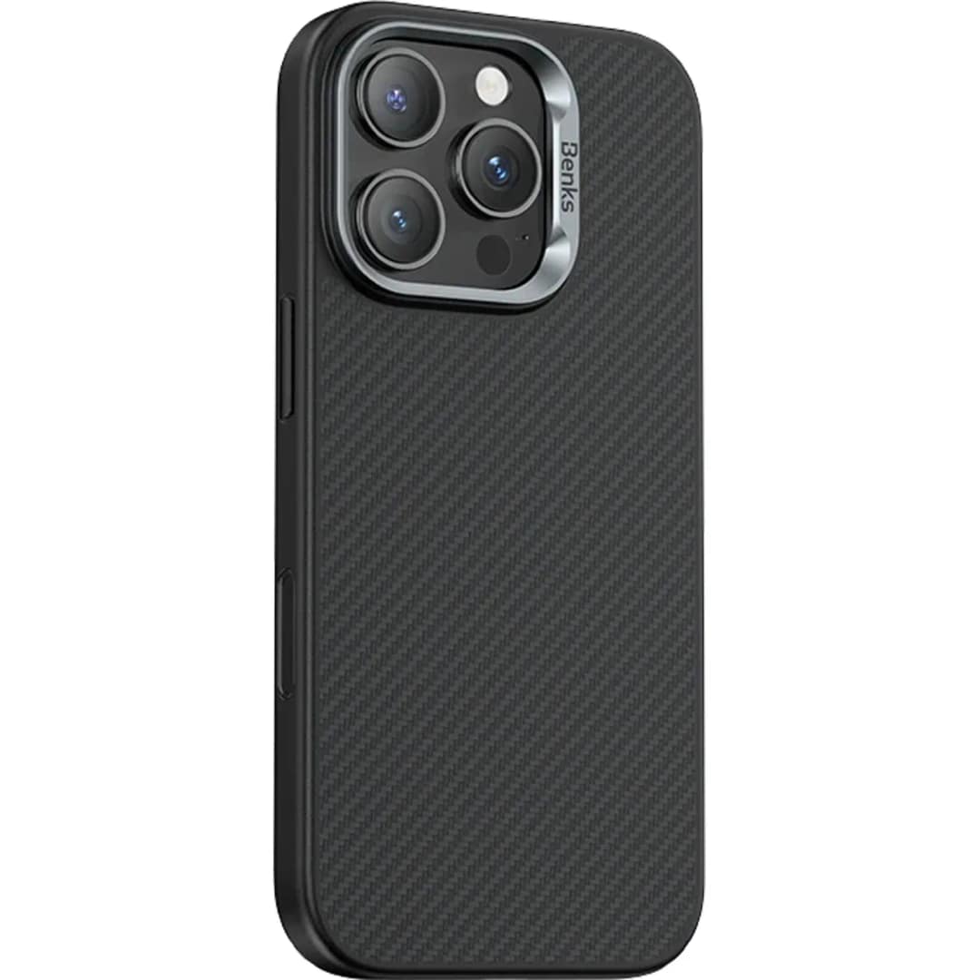 Чехол Benks Kevlar ArmorPro Case with MagSafe 600D для iPhone 16 Pro Black Metal Frame — фото 5