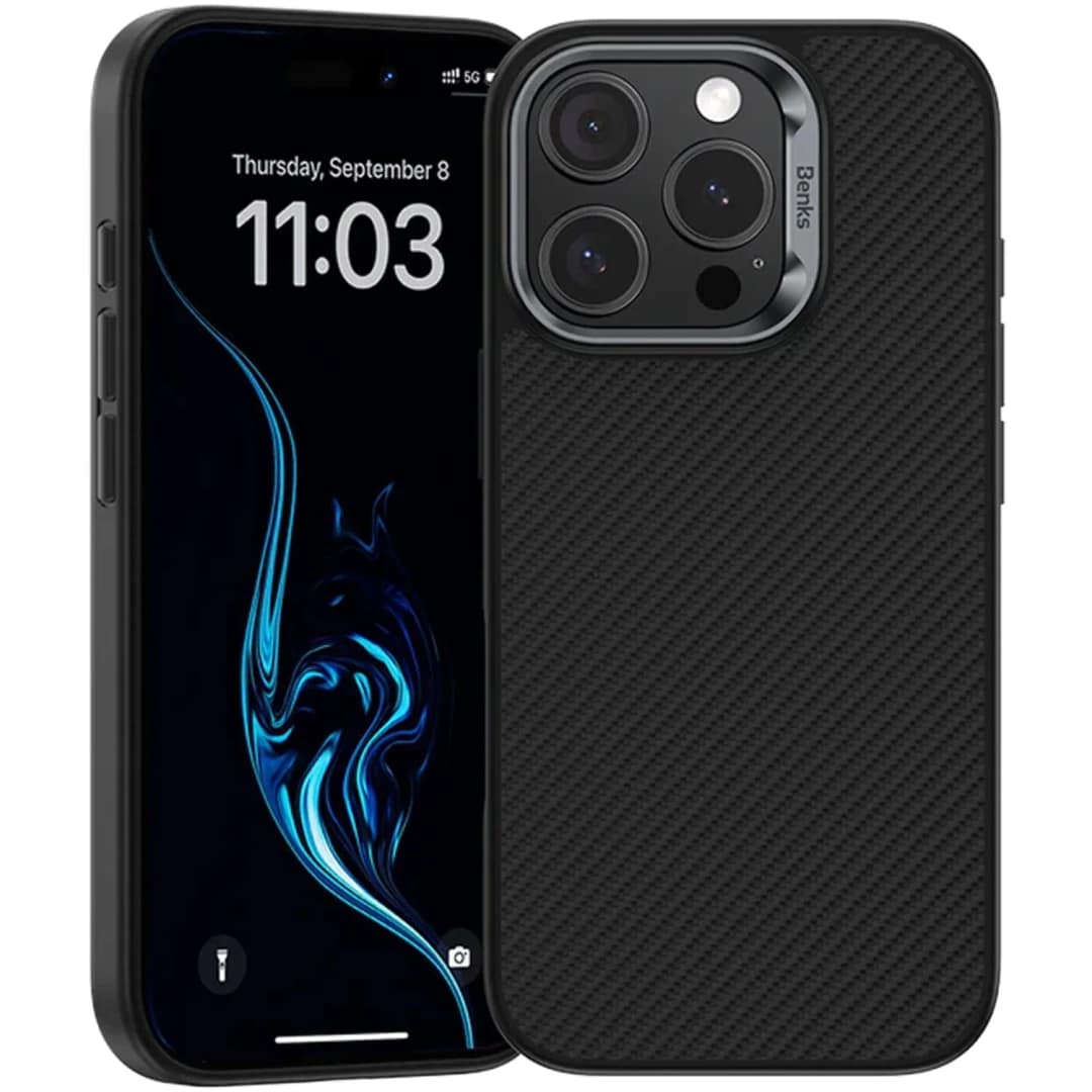 Чехол Benks Kevlar ArmorPro Case with MagSafe 600D для iPhone 16 Pro Black Metal Frame — фото 6