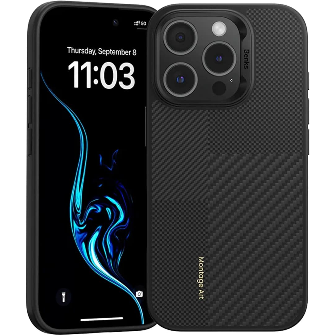 Чехол Benks Montage ArmorAir Case built with Kevlar для iPhone 16 Pro Black — фото 2