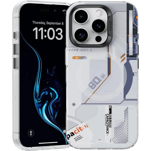 Чехол Benks Magnetic Perspective-Mecha Case with MagSafe для iPhone 16 Pro, White