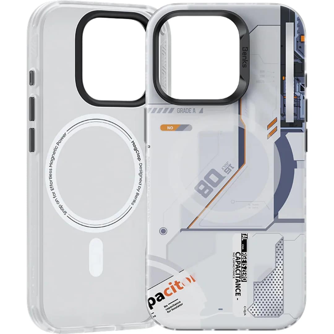 Чехол Benks Magnetic Perspective-Mecha Case with MagSafe для iPhone 16 Pro, White — фото 3