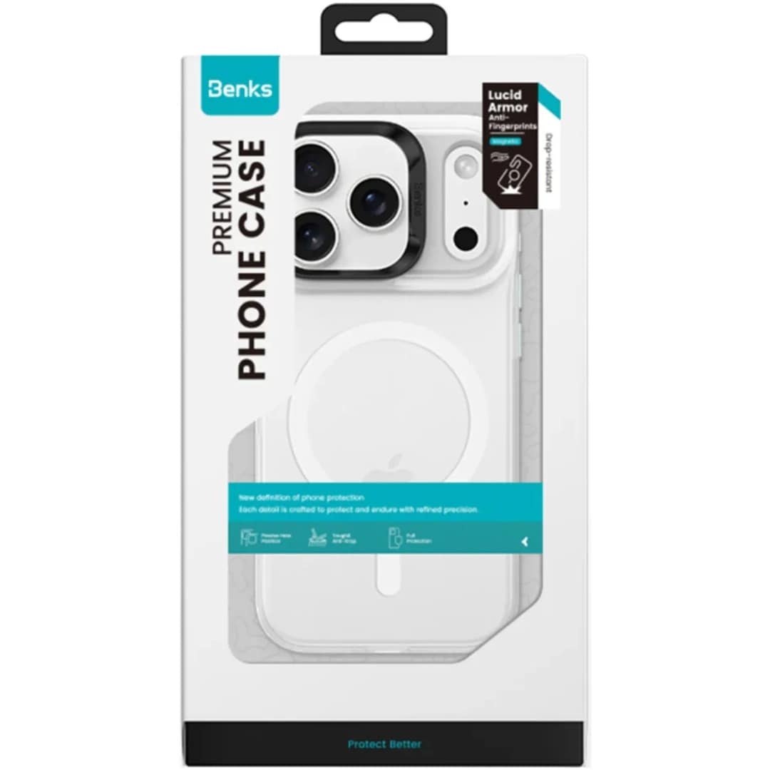 Чехол Benks Lucid Armor Case with MagSafe для iPhone 17 Pro Max, White — фото 5