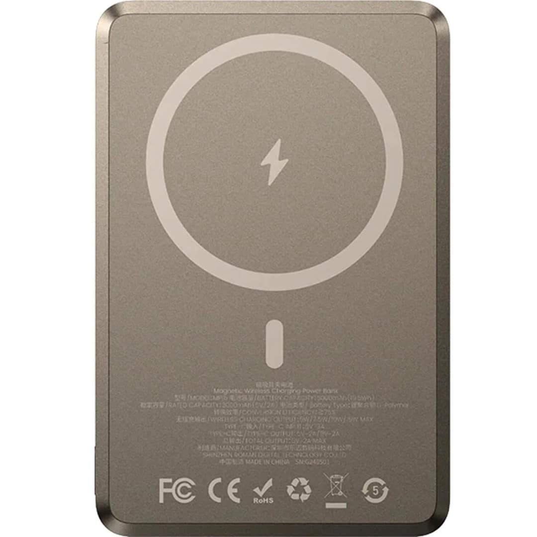 Внешний аккумулятор Benks ArmorGo Power Bank 5000 mAh with MagSafe, DawnLight Gold — фото 4
