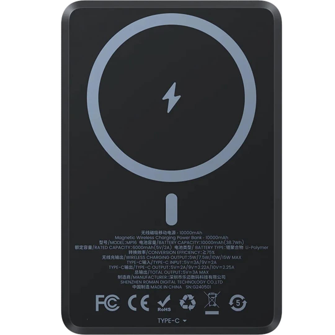 Внешний аккумулятор Benks ArmorGo Power Bank 10000 mAh with MagSafe 600D, Black — фото 4
