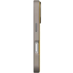 Чехол Uniq Lyden DS -Tone Premium Leatherette Case with MagClick для iPhone 17 Pro, Canary Yellow/Flint Gray — фото 3