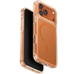 Чехол Uniq LifePro Xtreme Anti-FingerprintSlim Hybrid Case with MagClick для iPhone 17 Pro, Frost Clear/Volt Orange — фото 1