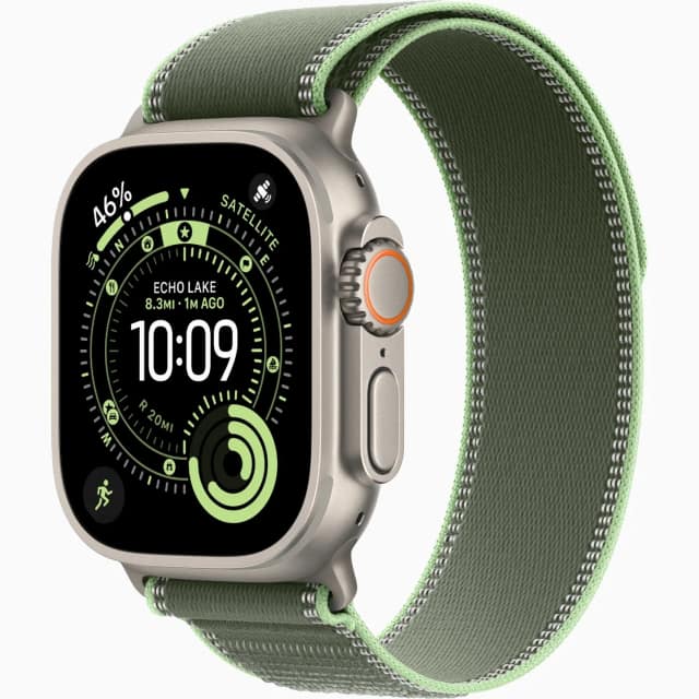 Смарт-часы Apple Watch Ultra 3 49mm Titanium Case with Green Neon Trail Loop S M, Natural