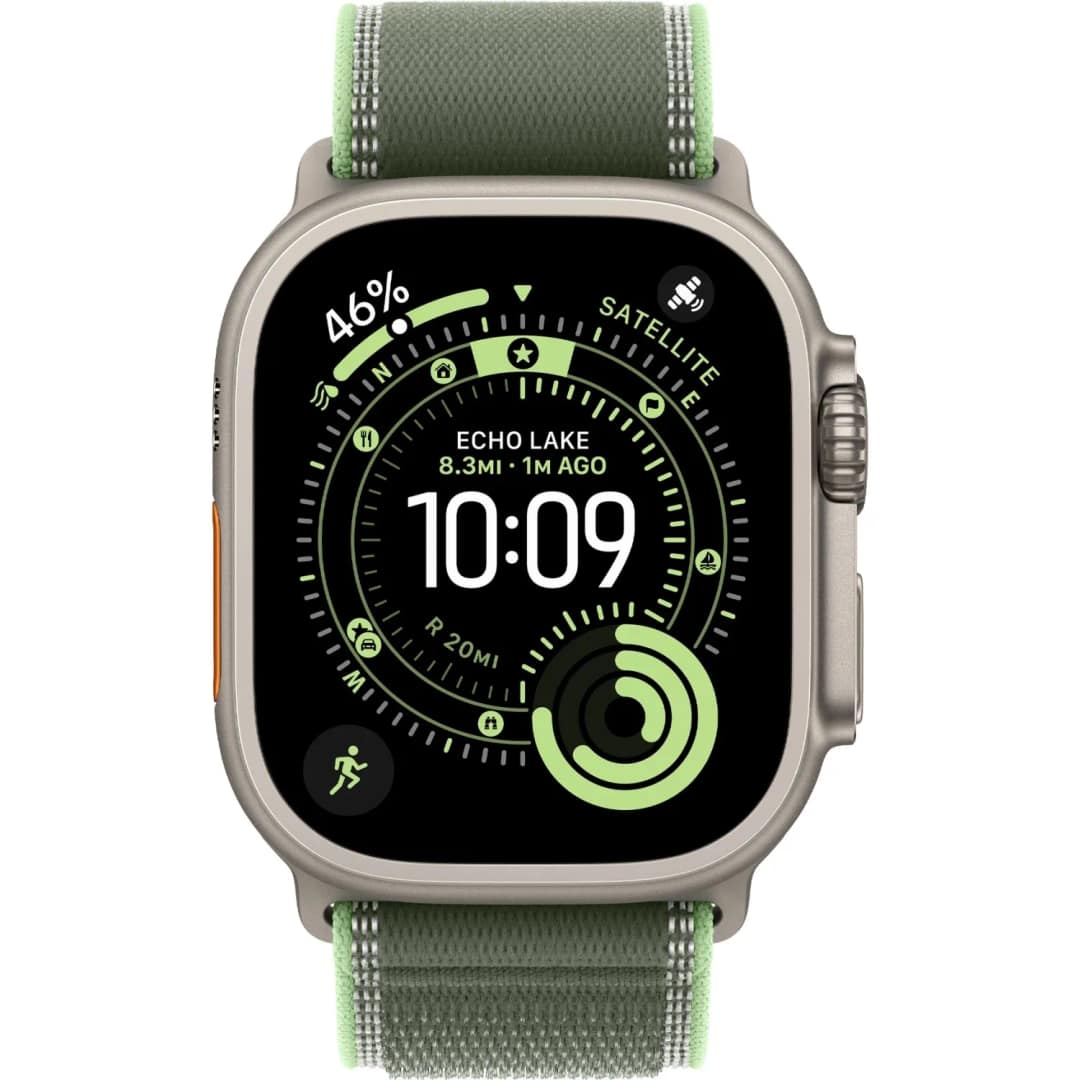 Смарт-часы Apple Watch Ultra 3 49mm Titanium Case with Green Neon Trail Loop S M, Natural — фото 3
