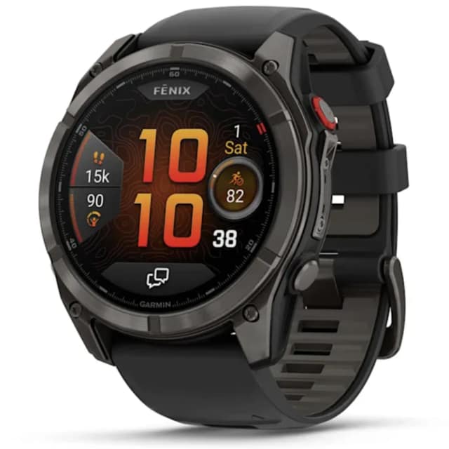 Смарт-часы Garmin Fenix 8 Pro 51mm Amoled Sapphire Lens Carbon Grey DLC Tinanium With Pebble Gray, Black