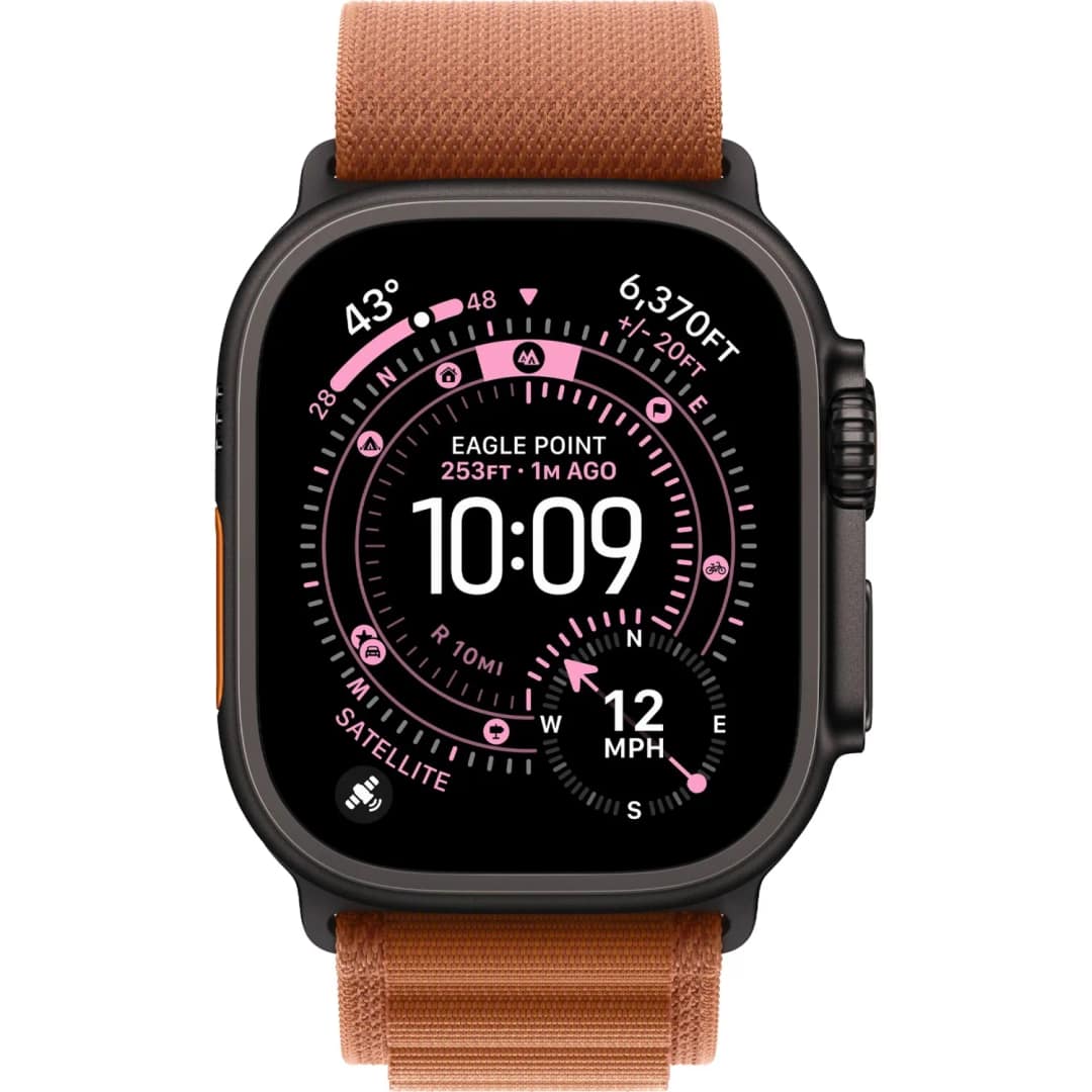 Смарт-часы Apple Watch Ultra 3 49mm Titanium Case with Terra Cotta Alpine Loop S, Black — фото 3