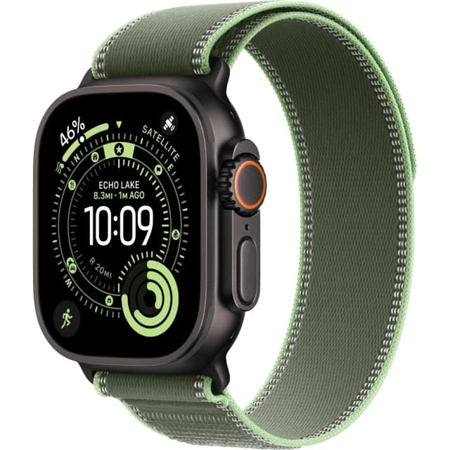 Смарт-часы Apple Watch Ultra 3 49mm Titanium Case with Green Neon Trail Loop S M, Black