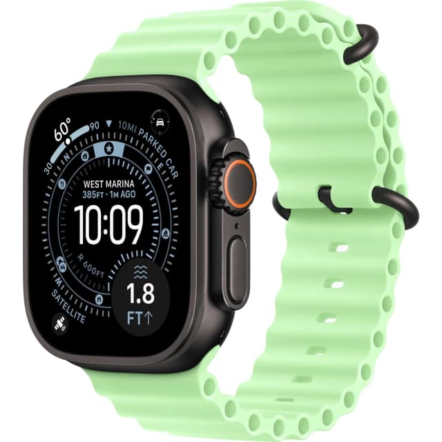 Смарт-часы Apple Watch Ultra 3 49mm Titanium Case with Neon Green Ocean Band, Black